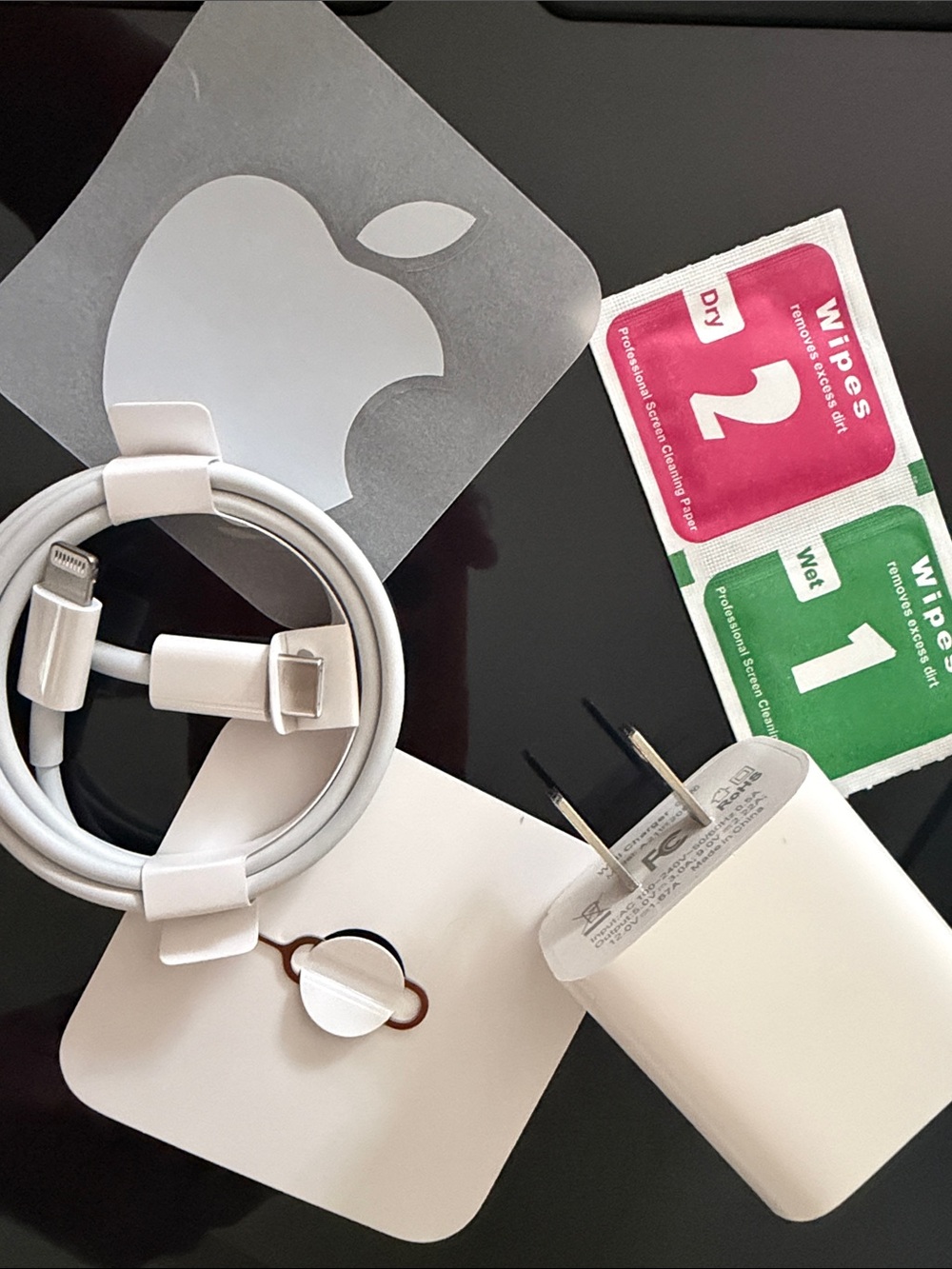 Authentic Apple Bundle Apple USB-C to Lightning Cable (1m), Cube & Accessories